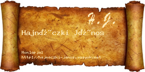 Hajnáczki János névjegykártya