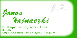 janos hajnaczki business card